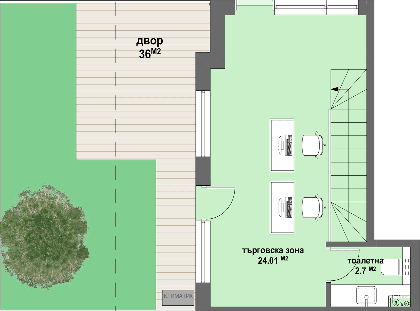 Office №01 - с прилежаща зелена градина  от 36 м2-graphic