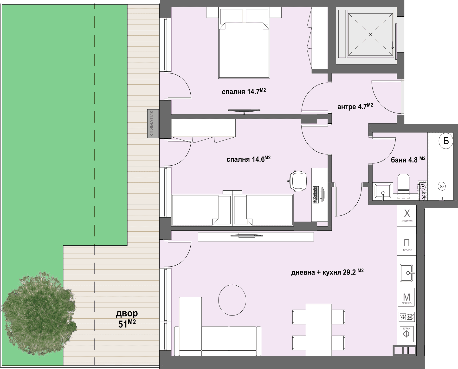 Apartment №03 - с прилежаща зелена градина  от 51 м2-graphic