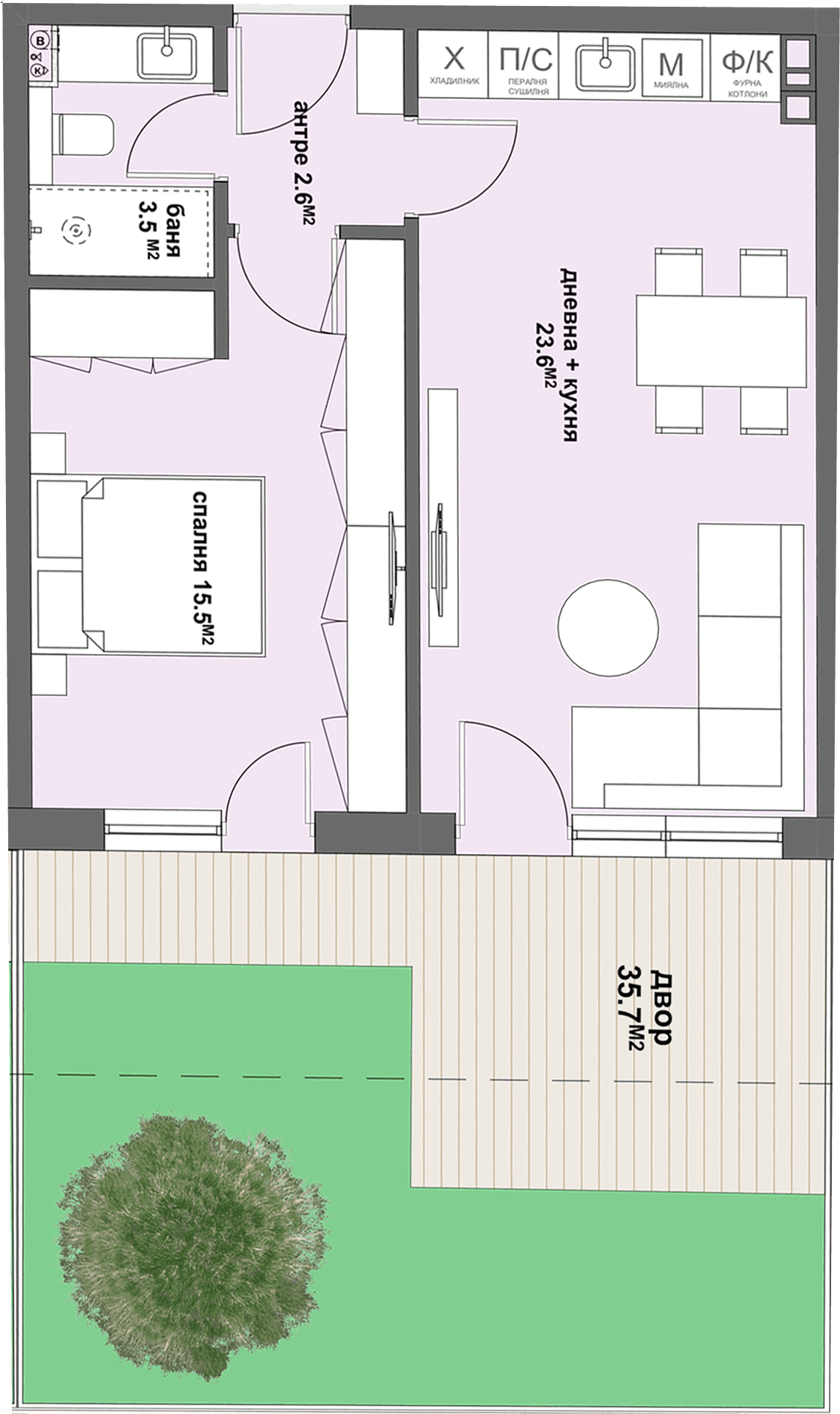 Apartment № 4 - плюс двор с площ от 40 м2-graphic