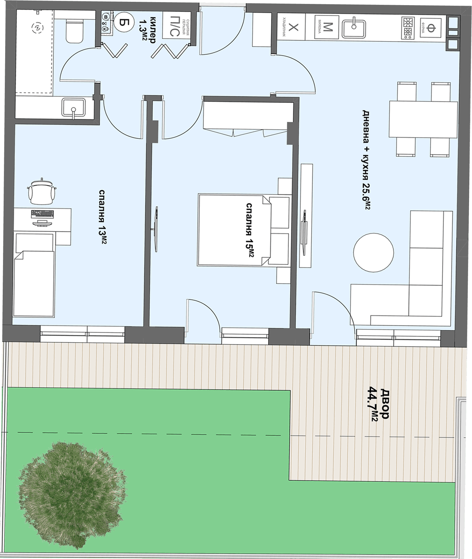Apartment № 4 - плюс двор с площ от 34,5 м2-graphic