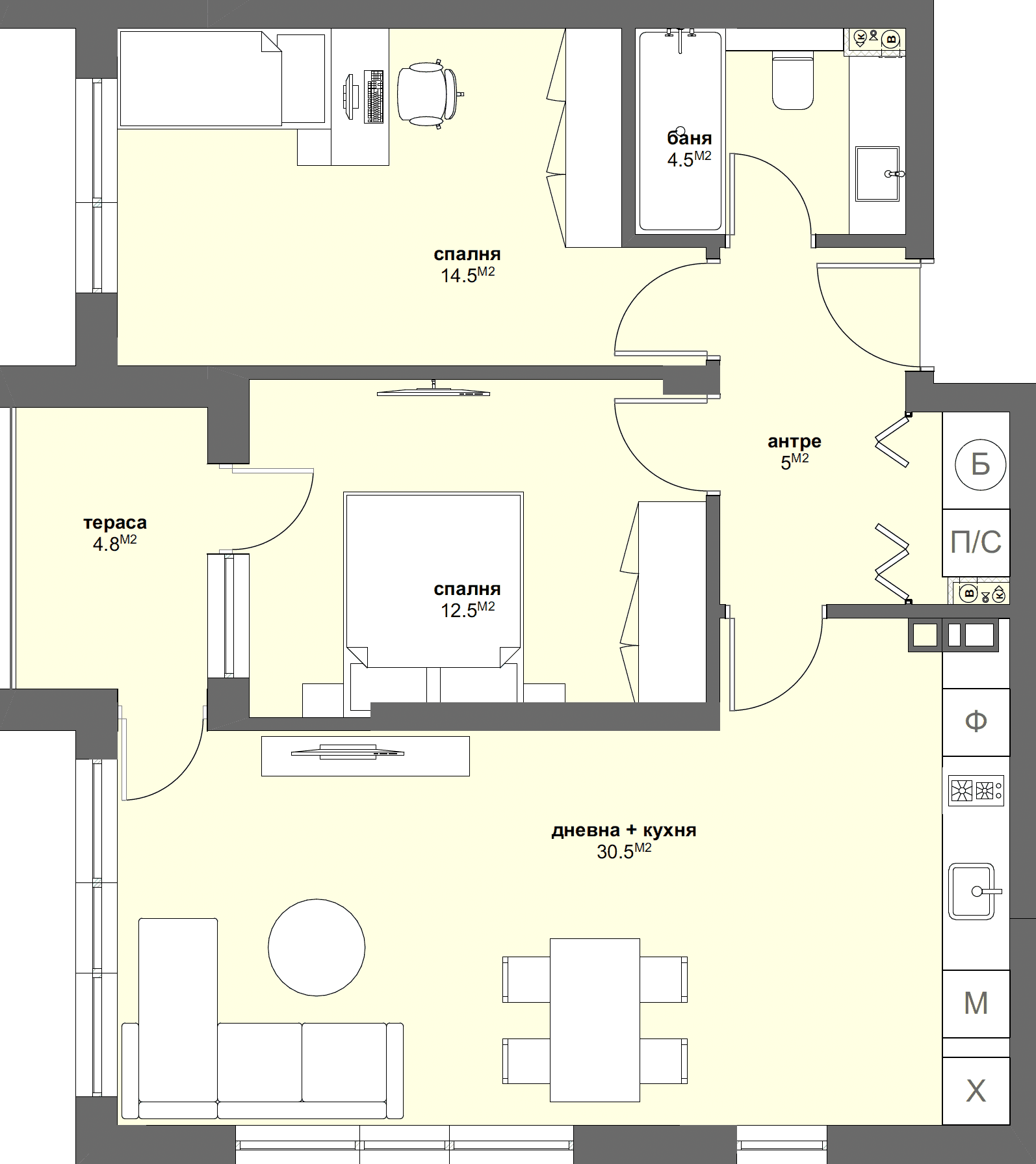 Апартамент № А22-graphic