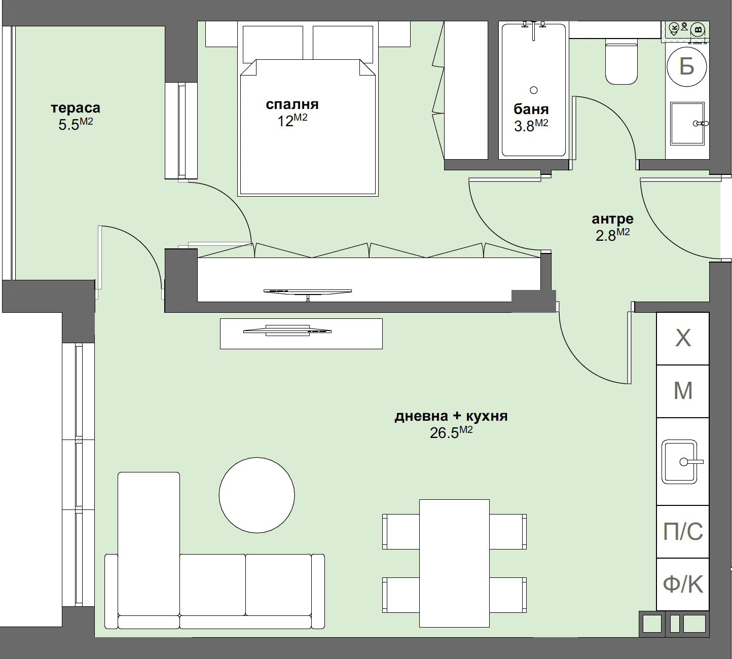 Апартамент № А64-graphic