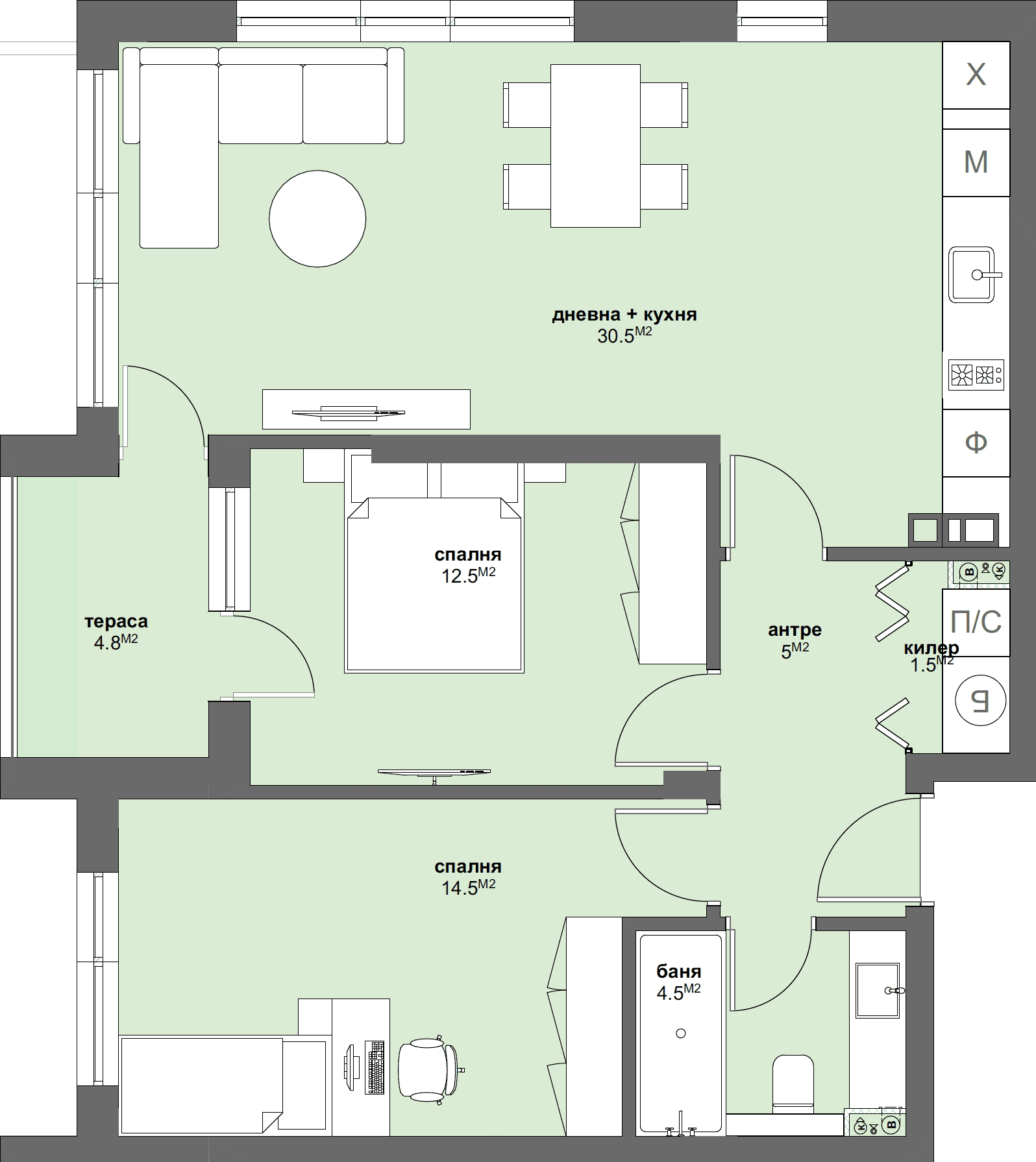 Апартамент № Б15-graphic