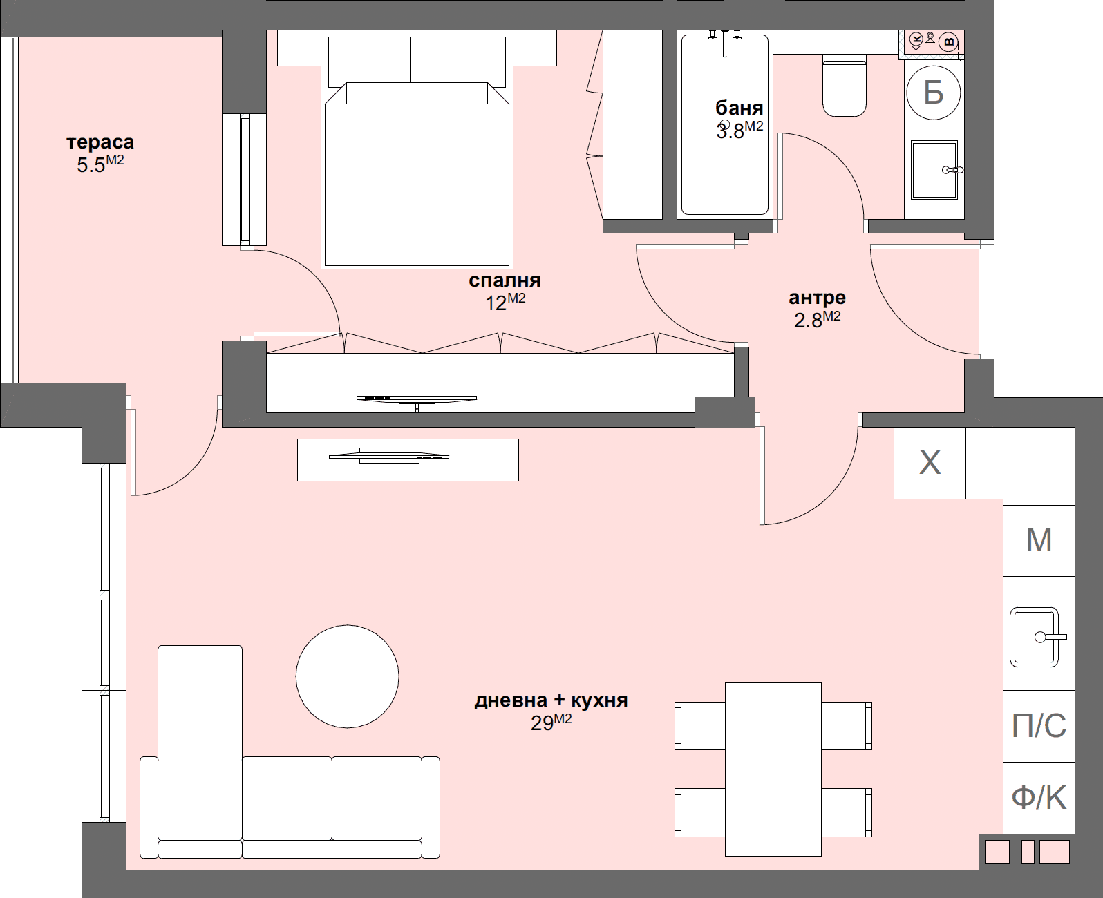 Апартамент № Б28-graphic