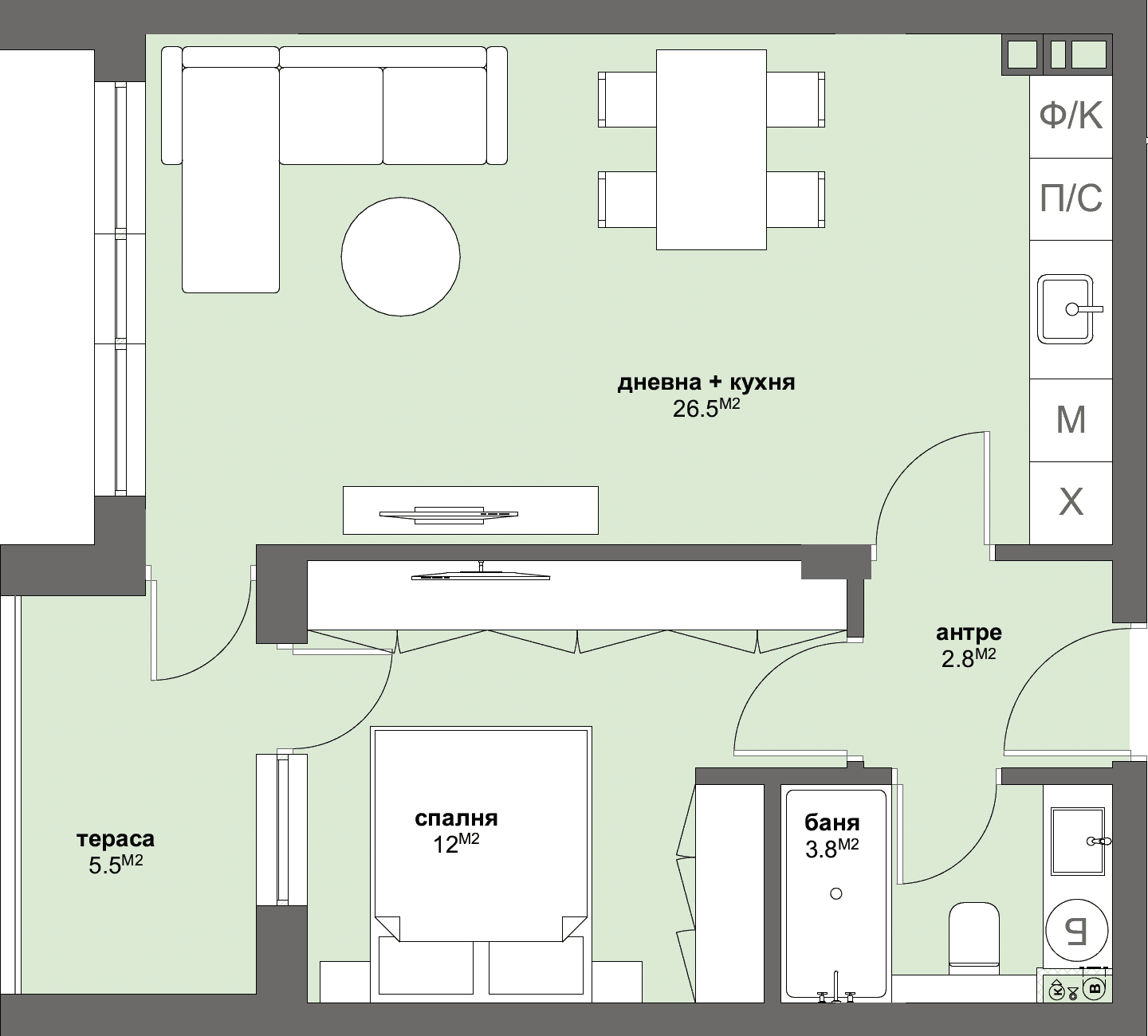 Апартамент № Б37-graphic