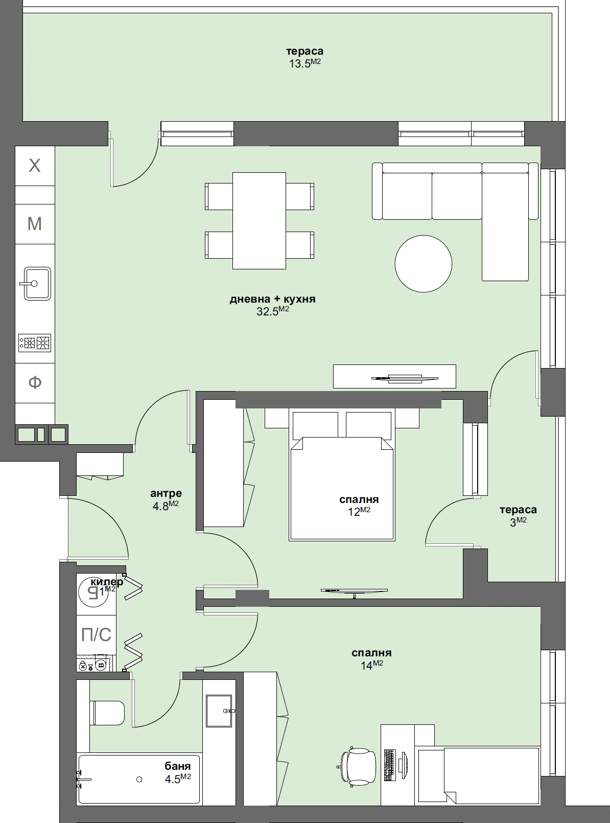 Апартамент № Б56-graphic