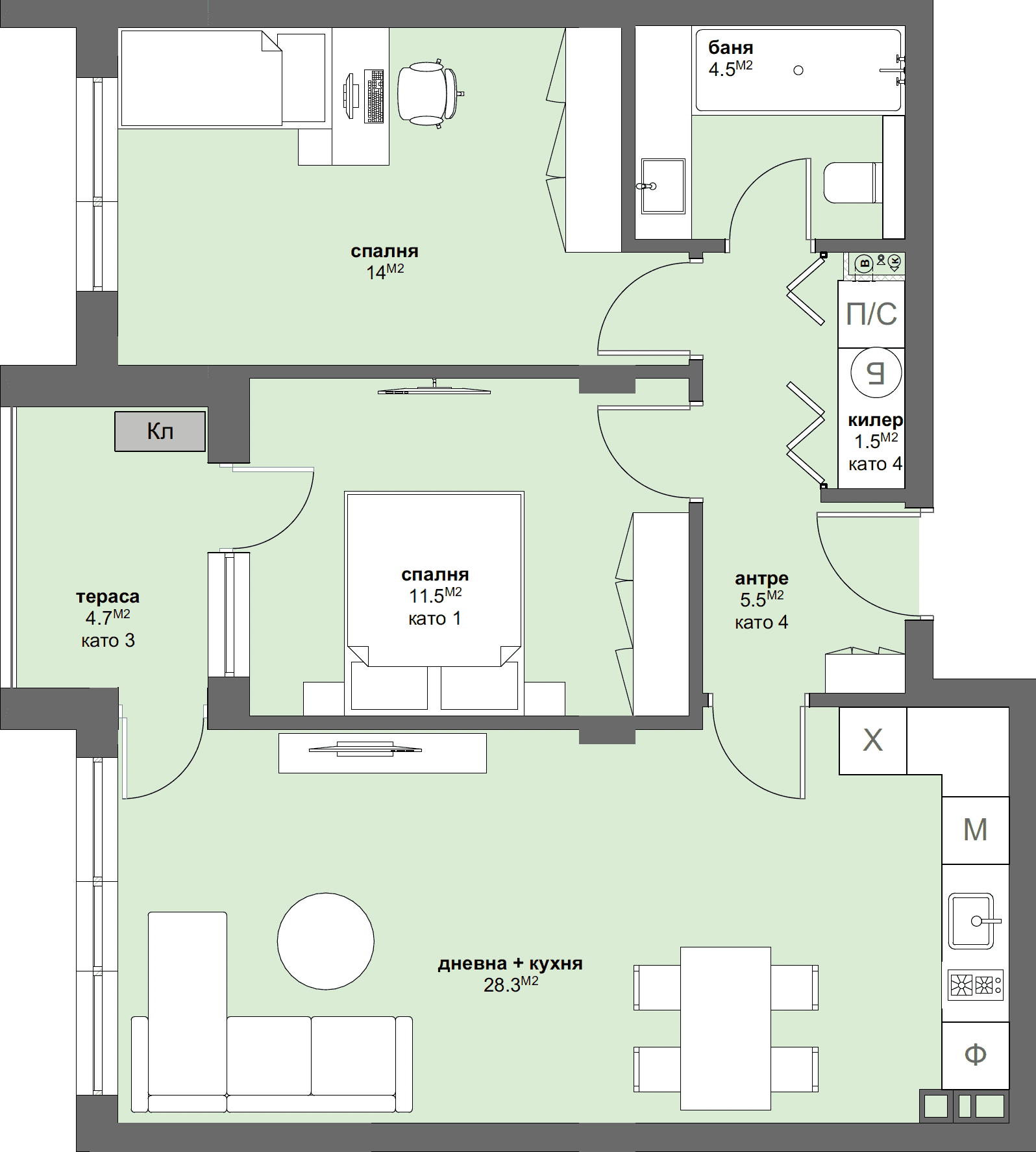Апартамент № В16-graphic