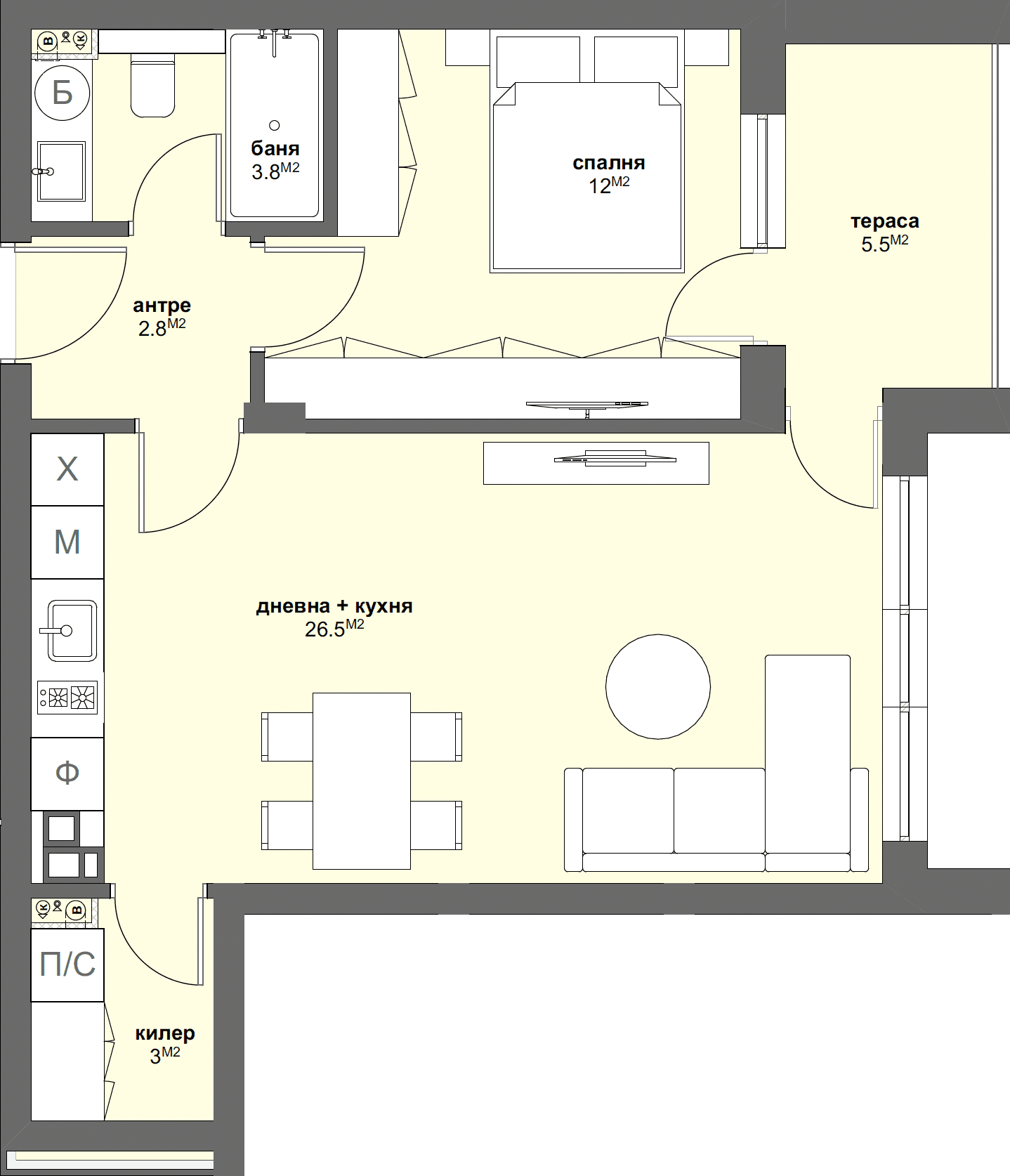 Апартамент № В61-graphic